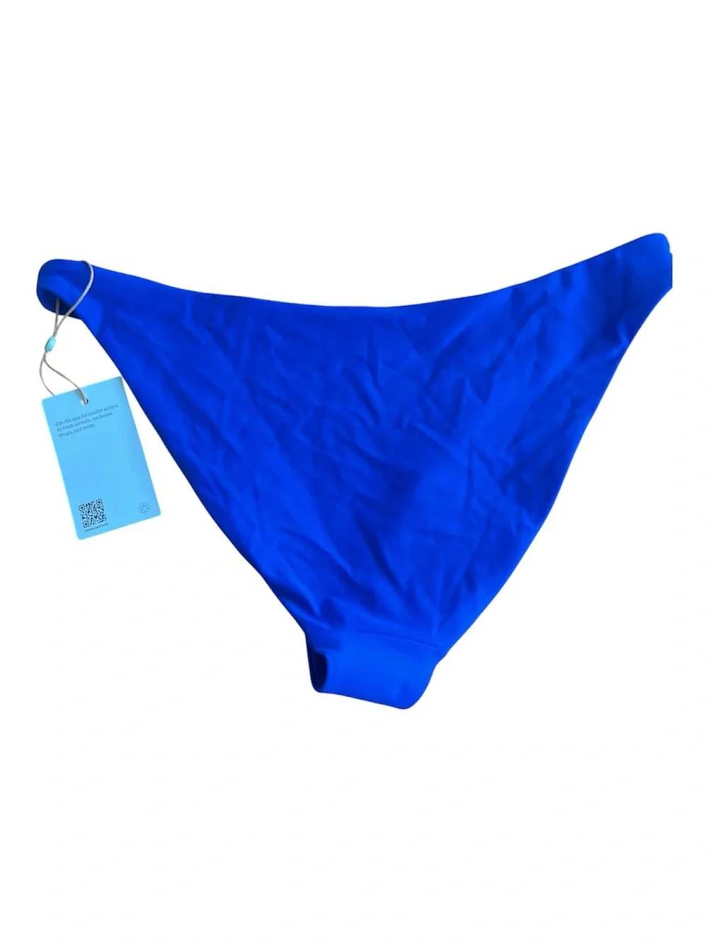 Quince Sz Medium Italian Low Rise Bikini Bottom Electric Blue NWT